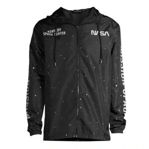 Hyper Space Kennedy Nasa Black Windbreaker Jacket